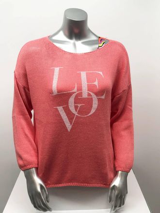 M Made in Italy Womens Chelsea Love Summer Knit Sweater In Coral