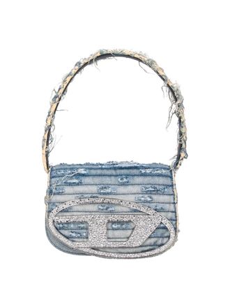 Diesel Light Blue Denim Crystal 1DR Shoulder Bag