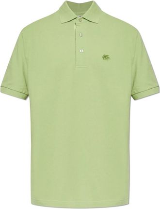 Etro Katoenen Piqu&eacute; Poloshirt - Heren - Polos - Groen - M - Katoen - Tops