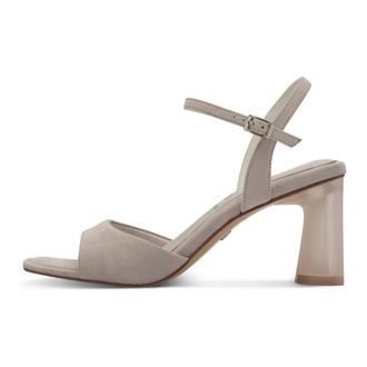 Tamaris Schoenen, Dames, Grijs, 39 EU, Leer, Leren Sandalen met Hak