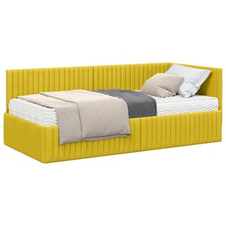 vidaXL Estructura De Cama Esquina Con Colch&oacute;n 2 Pcs Amarillo Vidaxl