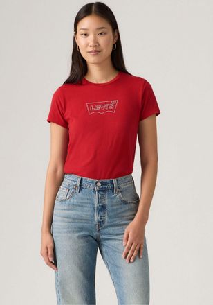 Levi's Rundhalsshirt LEVIS THE PERFECT TEE, Damen, Gr. XS (34), batwing iridescent r, Jersey, Obermaterial: 100% Baumwolle, bedruckt, figurbetont h&uuml;ftlang, R
