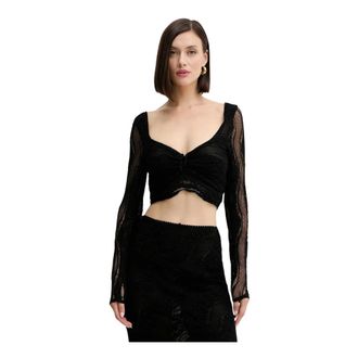 Charo Ruiz Ibiza Blusa in Pizzo - - Blouses & Shirts - Donna - Nero - L