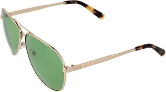 Guess Gouden Aviator Zonnebril Groene Lens - Heren - Zonnebrillen - Geel - ONE Size - Accessoires