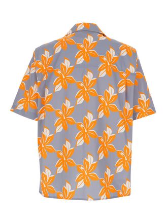 Gucci Mens Multicolor Floral Print Bowling Shirt Cotton