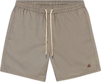 Brooks Brothers Plain Swim Trunks - Heren - Badkleding - Beige - Maat: S Poliester