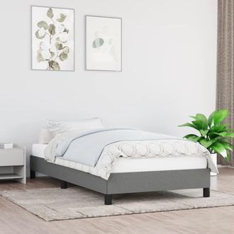 vidaXL Estructura De Cama Sin Colch&oacute;n Tela Gris Oscuro 90x200 Cm Vidaxl