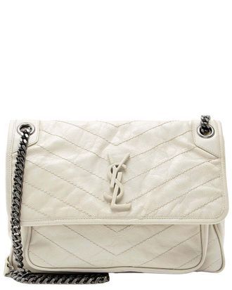Saint Laurent White Calfskin Monogram Niki Medium Shoulder Bag (Authentic Pre- Loved)