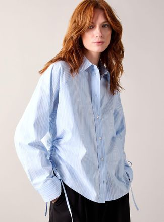 Sams&oslash;e & Sams&oslash;e Sarita side drawcord striped shirt