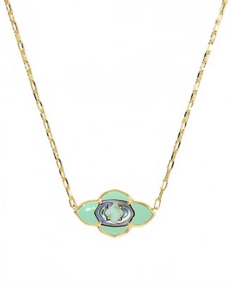 Kendra Scott Womens Abbie Medallion Short Pendant Necklace In Abalone Sea Green Mix