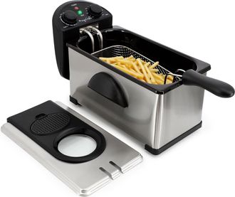 MegaChef 3.17 Quart Stainless Steel Electric Deep Fryer with Timer