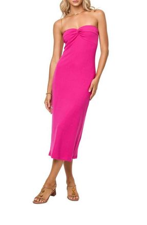 L*Space Lisette Strapless Rib Cover-Up Dress in Bougainvillea at Nordstrom, Size X-Large