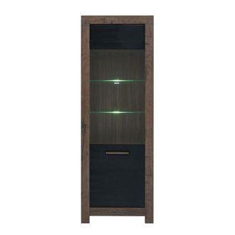 Petits Meubles Vitrina 2 puertas estratificado marr&oacute;n Negro