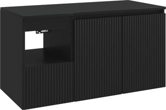 vidaXL Juego De Muebles De Ba&ntilde;o 2 Uds. Negro Madera De Ingenier&iacute;a Vidaxl