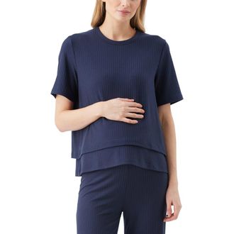 Ripe Mike Rib Nursing Top in Navy at Nordstrom, Size X-Large Au