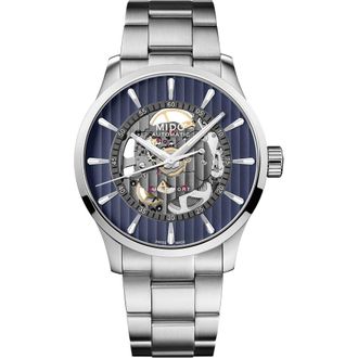 Mido Multifort Skeleton Vertigo Blue Automatic Bracelet Watch, 42mm at Nordstrom