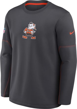 Nike Cleveland Browns Sideline Coaches Nike Mens Therma-FIT NFL Long-Sleeve T-Shirt in Grey | 03BR043MQ93-MXW