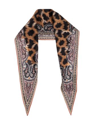 Etro animal-print scarf - Brown
