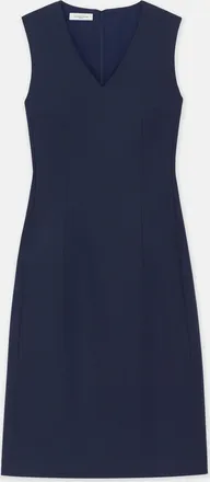 Lafayette shops 148 New York Sleeveless Navy Blue Virgin Wool Shift Dress Size 8