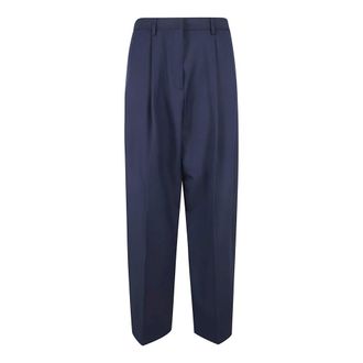 Fabiana Filippi Wide Trousers, female, Blue, Size: XS Fluid Techno-Tailored Pants