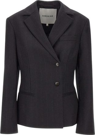 Birgitte Herskind Sailor Wool Fitted Blazer - Dames - Blazers - Zwart - 2XS - Wol - Jassen