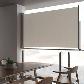 Berkfield Home Patio Retractable Side Awning 140 x 300 cm Cream in Beige