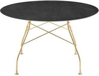 Kartell Round table Glossy - Brown - Marble-effect sandstone - Designer Oliver Löw