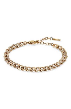 Alex and Ani Crystal Pave Curb Chain Bracelet in Gold at Nordstrom