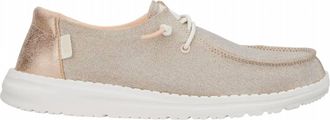 Hey Dude Womens Wendy Metallic Sparkle Casual Shoe In Rose Gold