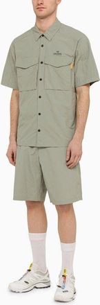 Parajumpers Mens Shadow Grey Pete Shirt In Nylon And Cotton - Sage Green - Size Medium