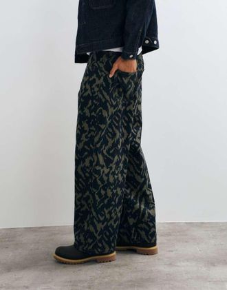 Wood Wood Double A By Wood Wood Harald pantaloni barrel leg blu navy