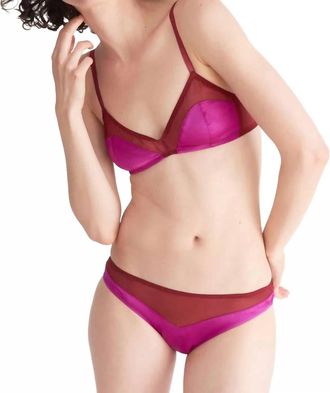 Araks Maya Silk Chiffon Thong Bottom In Amaranth