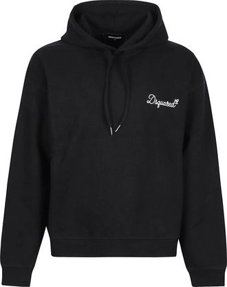Dsquared2 D2 Signature Cropped Drawstring Hoodie