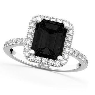 Allurez Black Diamond & Diamond Engagement 14k in 3.32 Ct/white Gold at Nordstrom, Size 6.5
