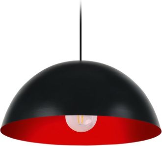 Tosel Lámpara colgante de metal negro y rojo