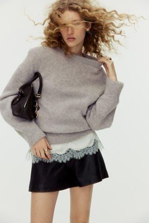H&M Oversized Alpaca-blend Jumper in Light Taupe Melange at Nordstrom, Size X-Large