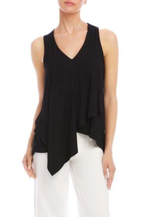 Karen Kane Drape Layered Asymmetric Tank in Black at Nordstrom, Size X-Small