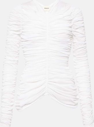 Khaite Haven ruched silk-blend top