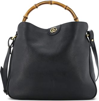 Gucci Diana NM Bamboo leren medium schoudertas - Zwart