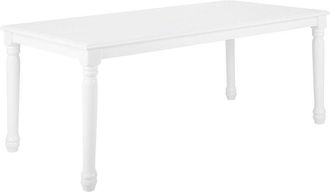 Beliani Mesa De Comedor Blanco 180 X 90 Cm Madera De Caucho Vintage Retro Cary