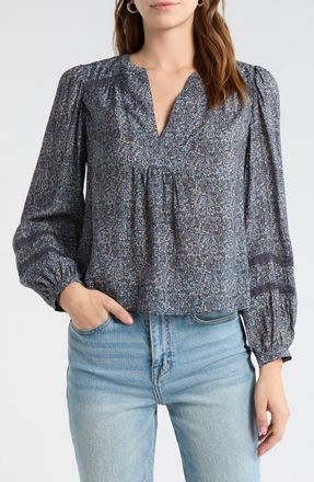 Paige Calgary Print Top in Navy Multi at Nordstrom, Size Xx-Small