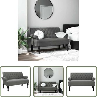 vidaXL vidaXL Panca con schienale - Panca con schienale grigio scuro 120x62x75,5 cm in tessuto