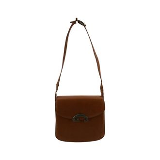 Gucci Pre-owned Womens Vintage Leather Shoulder Bag G Closure - Brown - One Size