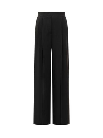 Alberta Ferretti Black Tailored Pleated Pants