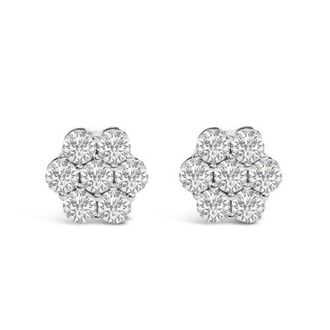 House of Brilliance 14KT White Gold 1 Ct Diamond Composite Stud Earrings at Nordstrom