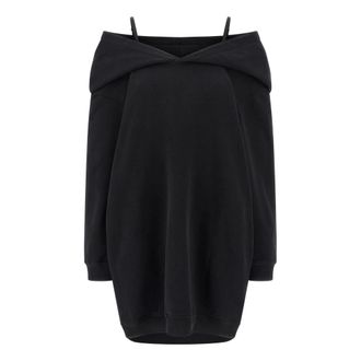 Maison Margiela Kleedjes, Dames, Zwart, S, Katoen, Sweatshirt Jurk