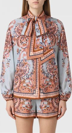 Zimmermann Camicia Aster in seta Paisley con maniche a palloncino