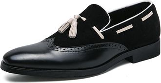 Generic Mens Classic Penny Loafers Fashion Tassels Casual Slip-On Shoes and Weeding Dress Shoes for Men (Black,12.5)