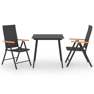 Berkfield Home 3 Piece Garden Dining Set Black & Brown