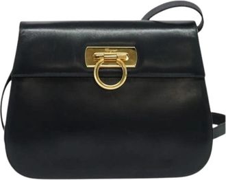 Ferragamo Pre-owned Leather Schoudertas - Dames - Vintage Schoudertas - Blauw - ONE Size - Leer - Vintage